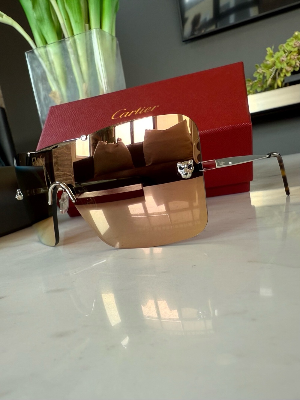 New Cartier Panthers Sunglasses Authentic